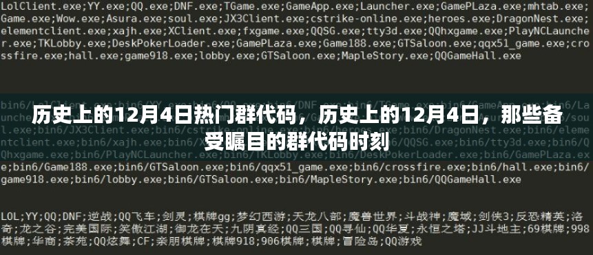 历史上的12月4日,备受瞩目的群代码时刻回顾
